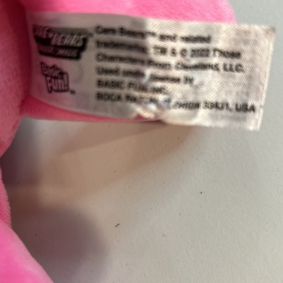 Care Bear Cheer Bear Plush with sparkles on rainbow - Picture 6 of 7